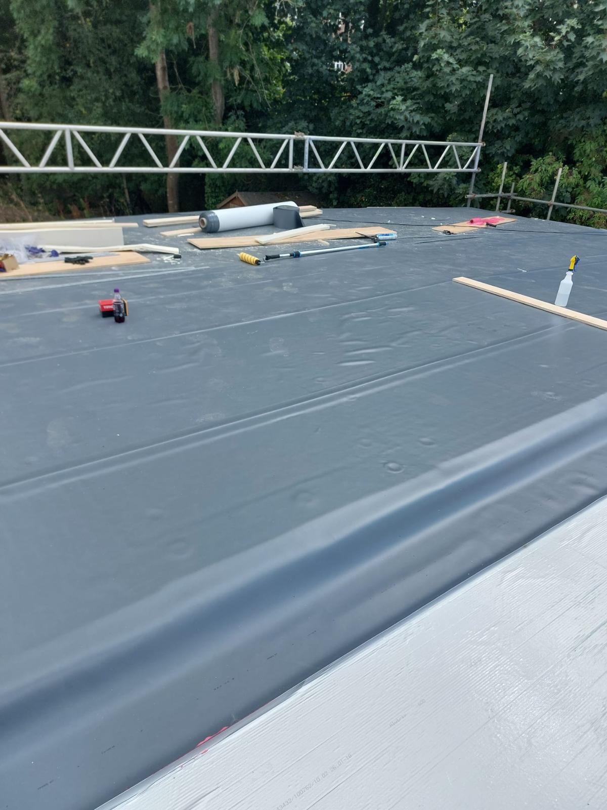Fatra Flat Roof being installed on school building in Shrewsbury